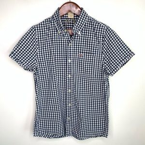 Hollister Checker Picnic Short Sleeve Button Up Lg